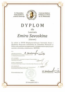 XXVIII STANISLAVO MONIUŠKOS FESTIVALIS – KONKURSAS VILNIUJE