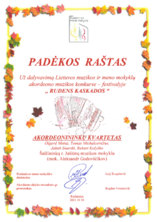 VIII KONKURSAS – FESTIVALIS ,,RUDENS KASKADOS”