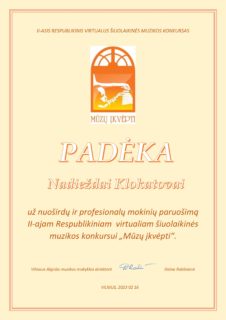KONKURSAS „MŪZŲ ĮKVĖPTI“