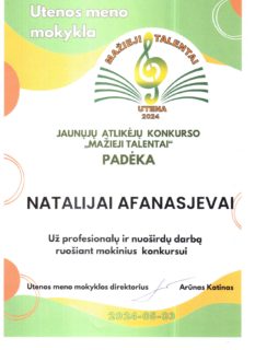 KONKURSAS „MAŽIEJI TALENTAI 2024“