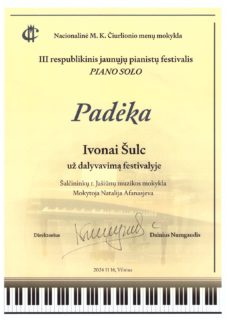 III respublikinis jaunųjų pianistų festivalis PIANO SOLO