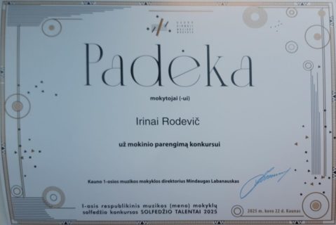 SOLFEDŽIO KONKURSAS ,,SOLFEDŽIO TALENTAI“