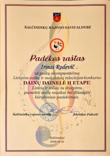 KONKURSO „DAINŲ DAINELĖ“ II ETAPAS